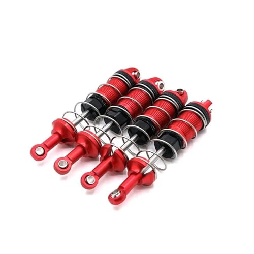 FYUtWh Metall-Stoßdämpfer-Set Kompatibel mit 1/16 RC-Autos, kompatibel mit H16-Serie, Upgrade-Teile, Zubehör, 4 Stück RC Auto Zubehör(RED) von FYUtWh