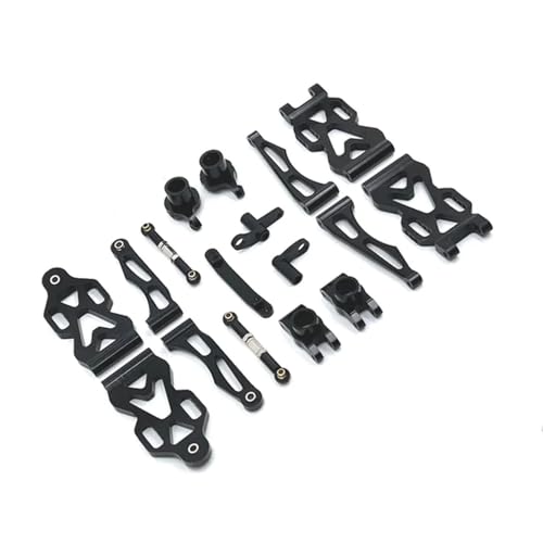 FYUtWh Metall-Upgrade-Set Kompatibel mit Schwingarm-Lenkbecher-Pleuel, kompatibel mit 1/16 RC-Automodellen 16101, 16102, 16103, 16104, 16106, 16201 RC Auto Zubehör(Black) von FYUtWh