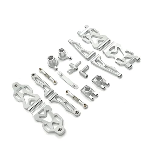 FYUtWh Metall-Upgrade-Set Kompatibel mit Schwingarm-Lenkbecher-Pleuel, kompatibel mit 1/16 RC-Automodellen 16101, 16102, 16103, 16104, 16106, 16201 RC Auto Zubehör(Silver) von FYUtWh