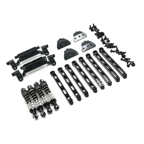 FYUtWh Metall Upgrade Stange Stoßdämpfer Stange Sitz Stoßdämpfer Halterung Set Kompatibel Mit 1/12 MN78 RC Auto Teile RC Auto Zubehör(Black) von FYUtWh