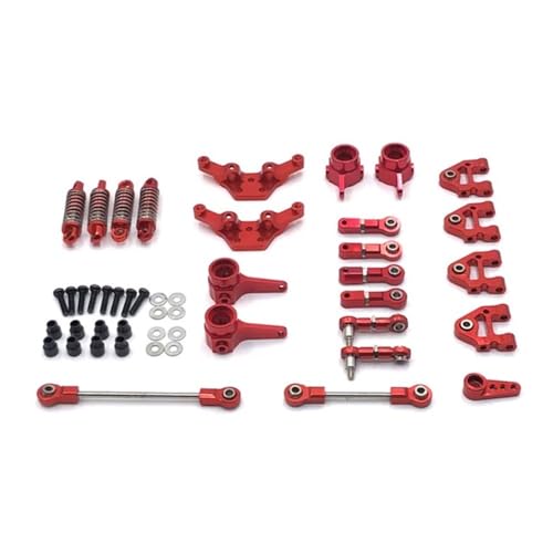 FYUtWh Metall Upgrade Swing Arm Lenkung Cup Shock Halterung Lenkung Link Shock Kompatibel Mit 1/28 RC Auto Teile Modelle K969 k979 K989 K999 RC Auto Zubehör(RED) von FYUtWh