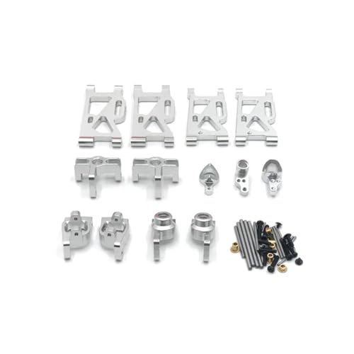 FYUtWh RC-Car-Metall-Upgrade-Teile kompatibel mit den Modellen 144010 144001 02 124017 16 18 124019(Silver SIX-Piece Set) von FYUtWh