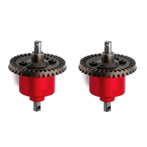 FYUtWh Upgrade-Teile Kompatibel mit vorderes und hinteres Differential aus Metall, kompatibel mit 4x4 VXL HQ727 1/10 RC-Automodellen RC Auto Zubehör(2PCS RED) von FYUtWh