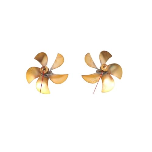 1 Pair Brass Soldered Propellers 52mm 5 Blade Propeller 4/5mm - M4 Shaft Hole RC Boat Parts DIY(5mm Right Paddle) von FYWYVIY