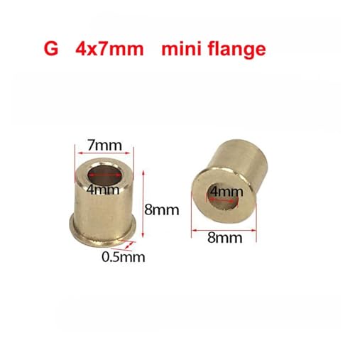 10PCS Brass Bushing Shaft 4x8/5x8/4x6/4x7mm for RC Boat DIY Model Accessories(G 4x7mm Mini Flange) von FYWYVIY