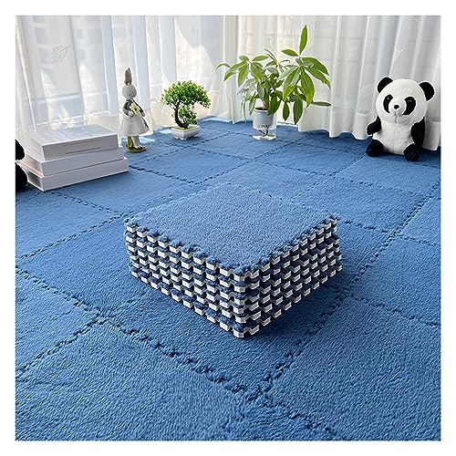 FYYSJW 10 Stück Spielmatte Aus Weichem Schaumstoff, Ineinandergreifende Teppichfliesen 12 X 12 Zoll, Quadratische Bodenmatte, Puzzle-Spielmatte Fürs Schlafzimmer(Color:Marineblau) von FYYSJW