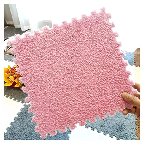 12 Stück Ineinandergreifende Plüschschaumstoffmatte, 12 X 12 Zoll Große Puzzle-Spielmatten Aus Schaumstoff, Bodenmatten Aus Teppichfliesen Für Sport, Spielzimmer(Color:Rosa) von FYYSJW