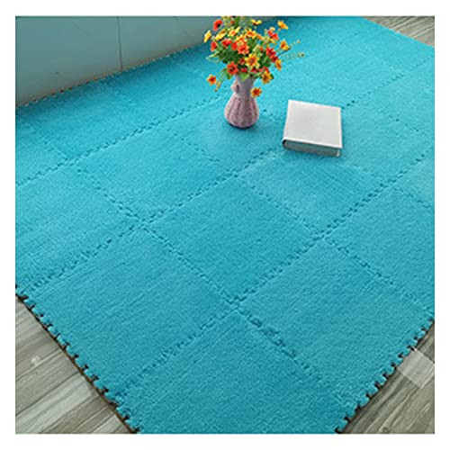 12 Stück Ineinandergreifende Teppichfliesen, 12 X 12 Zoll Großes Set Aus Bodenmatten Aus Plüschschaumstoff, Weiche Teppiche Als Dekoration Für Das Spielzimmer Zu Hause(Color:Blau) von FYYSJW