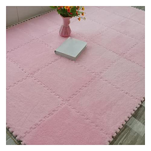 12 Stück Ineinandergreifende Teppichfliesen, 12 X 12 Zoll Großes Set Aus Bodenmatten Aus Plüschschaumstoff, Weiche Teppiche Als Dekoration Für Das Spielzimmer Zu Hause(Color:Rosa) von FYYSJW