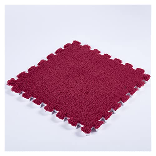 FYYSJW 20 Stück Ineinandergreifende Schaumstoffmatten, 12 X 12 Zoll, Plüsch-Puzzle-Bodenmatte, Teppiche, Ineinandergreifende Teppichfliesen Für Schlafzimmer(Color:Rot) von FYYSJW