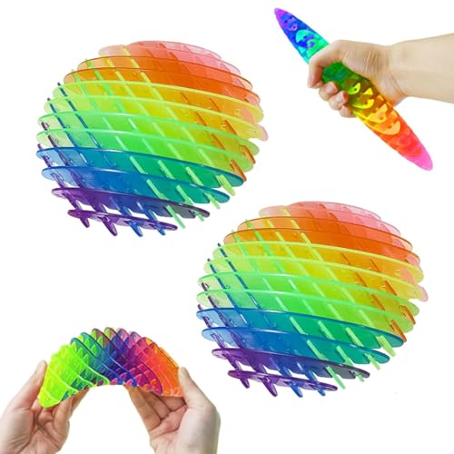 2 Pieces Fidget Wurm Spielzeug,Stressabbau Spielzeug,Bunt Worm Fidgets Toy, Stressabbau Twisty Wurm Flexibles, Sensorisches Stressabbau, für Kinder und Erwachsene von FYZSJWL