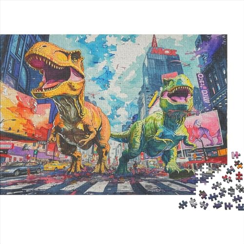 Dinosaurier Puzzle 1000 Teile,Puzzlespiel Für Erwachsene,Impossible Puzzle,Puzzle GesKükenlichkeitsspiel Für Die Ganze Familie, Geschenke Für Männer/Frauen Erwachsenen Puzzel 1000pcs (75x50cm) von FZALUECVA