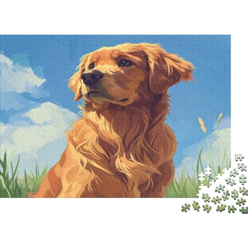 Golden Retriever Puzzle 1000 Teile Für Erwachsene Und Kinder Ab 14 Jahren Für Stressabbauer Puzzel 1000pcs (75x50cm) von FZALUECVA