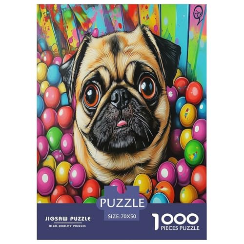 Pug Puzzle 1000 Teile Schwer Puzzle Spielzeug Lernspiel Impossible Herausforderungsspielzeug Für Erwachsene Und Kinder Ab 14 Jahren 70x50cm/1000pcs Pug Puzzle 1000 Teile Schwer Puzzle Spielzeug Lernspiel Impossible Herausforderungsspielzeug Für Erwachsene Und Kinder Ab 14 Jahren 70x50cm/1000pcs von FZALUECVA