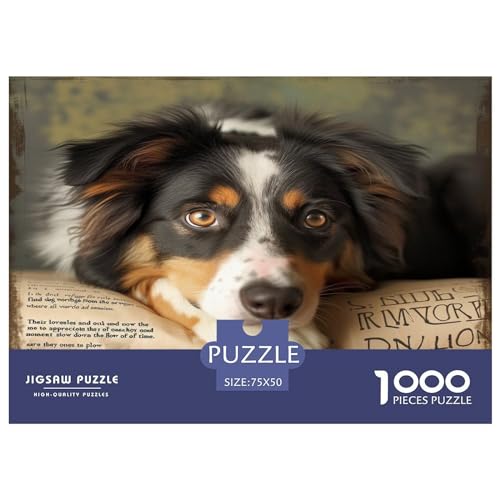 SchafeHund Puzzle 1000 Teile,für Erwachsene, Impossible Puzzle,farbenfrohes Legespiel,GesKükenlichkeitsspiel Für Die Ganze Familie,Erwachsenenpuzzle Puzzel 1000pcs (75x50cm) von FZALUECVA