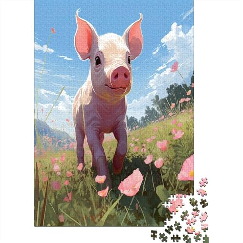 Süßes Schwein Puzzle 1000 Teile,Puzzle Für Erwachsene, Impossible Puzzle, GesKükenlichkeitsspiel Für Die Ganze Familie,Puzzle Farbenfrohes,Puzzle-Geschenk,RaumdekoRatteion Puzzel 1000pcs (75x50cm) von FZALUECVA