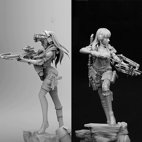 FZCWAVAB 1/24 Sci-Fi Agentin Kriegerin Harz Soldat Bausatz unbemalt und unmontiert Harz Modell Bausatz (2 Personen) //R9z6g7 von FZCWAVAB