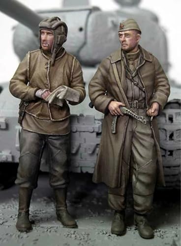 FZCWAVAB 1/35 WWII Sowjetischer Soldat Resin Modell bausatz Unbemalter und unmontierter Soldat Resin Modell bausatz (2 Personen)//S8I5h1 von FZCWAVAB