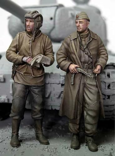 FZCWAVAB 1/35 WWII Sowjetischer Soldat Resin Modellbausatz Unbemalter und unmontierter Soldat Resin Modellbausatz (2-Personen) // A8s7h8 von FZCWAVAB