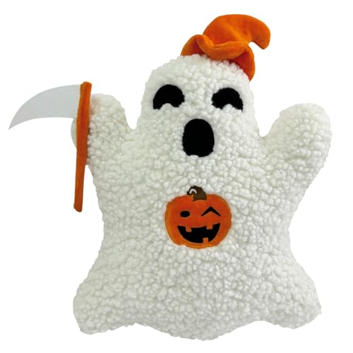 Halloween Deko Kissen, Halloween Deko Geister Kissen mit Kürbis, Halloween Geist Deko Halloween Kissen Puppen Plüschtier Spielzeug für Kinder, Halloween Deko Innen, Halloween Party Dekoration (40cm) von FZQBEY