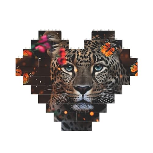 Baustein-Puzzle, Leopard und Schmetterling, personalisierte Ziegelstein-Puzzles für Erwachsene, Bausteine, Puzzle, 3D-Herzblöcke, Puzzle, Ziegelsteine, für Heimdekoration, Geschenk Baustein-Puzzle, Leopard und Schmetterling, personalisierte Ziegelstein-Puzzles für Erwachsene, Bausteine, Puzzle, 3D-Herzblöcke, Puzzle, Ziegelsteine, für Heimdekoration, Geschenk von FZQVSLCM