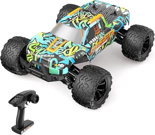 Car 1/14 2.4GHz 45km/h All Terrain Off Road Trucks 4WD Brushless Motor Climbing Car Gifts Full Scale for Adults(Color:Blue) von FaFciLi