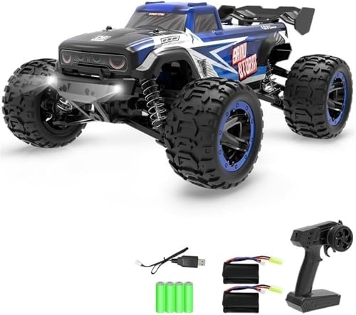 FaFciLi 1/16 RC Car RC Truck RC Modified Metal Alloy Collectible Model Car, 30MPH High Speed 4 Wheel Drive Off-Road Truck Suitable for Adults(Color:Blue) von FaFciLi