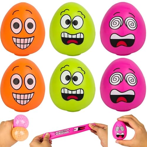 Osterei Antistressball，FaJoek Squeeze Osterei Spielzeug, Antistress Spielzeug Bälle, Ostern Ei Stressball Spielzeug (Emoticon-Ei) von FaJoek