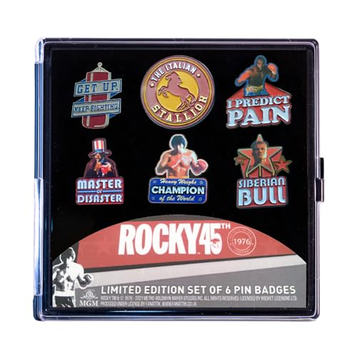 Fanattik ROCKY-110 Balboa 6er-Pack Limited Edition Rocky Pins, Bunt, S von FaNaTtik