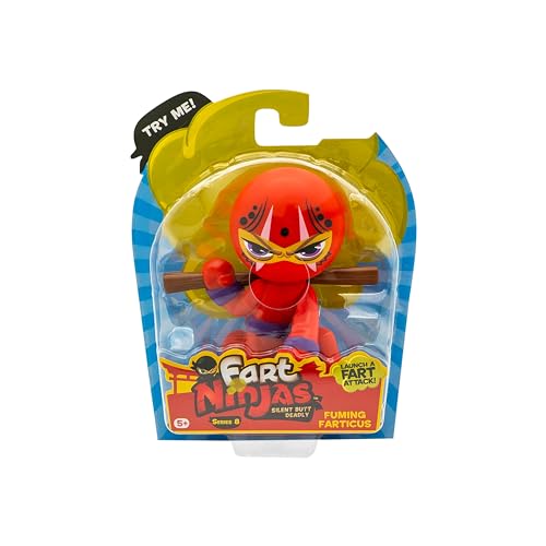 Fart Ninjas by Funrise 70698 Fuming Farticus | Cheek Burner Serie 8 Sammelfiguren | 10 urkomisch realistische Furzgeräusche, Red von FaRt NinjAS