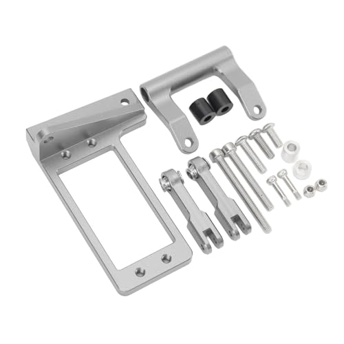 Fabater 1/10 Hydraulikstange aus Aluminiumlegierung mit Servohalterungssatz, Aluminium-Servohalterung mit Hydraulischer Lenkverbindung für Modellauto-Offroad-Abenteuer, Grau von Fabater