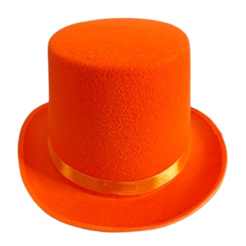 Fabeas Magier-Partyhut, modischer Hut, Magier-Mütze für Magier-Kostüm, Aufführungen, Theateraufführungen, Musikstücke, Oberhüte, Erwachsene, Teenager, Unisex, Orange von Fabeas