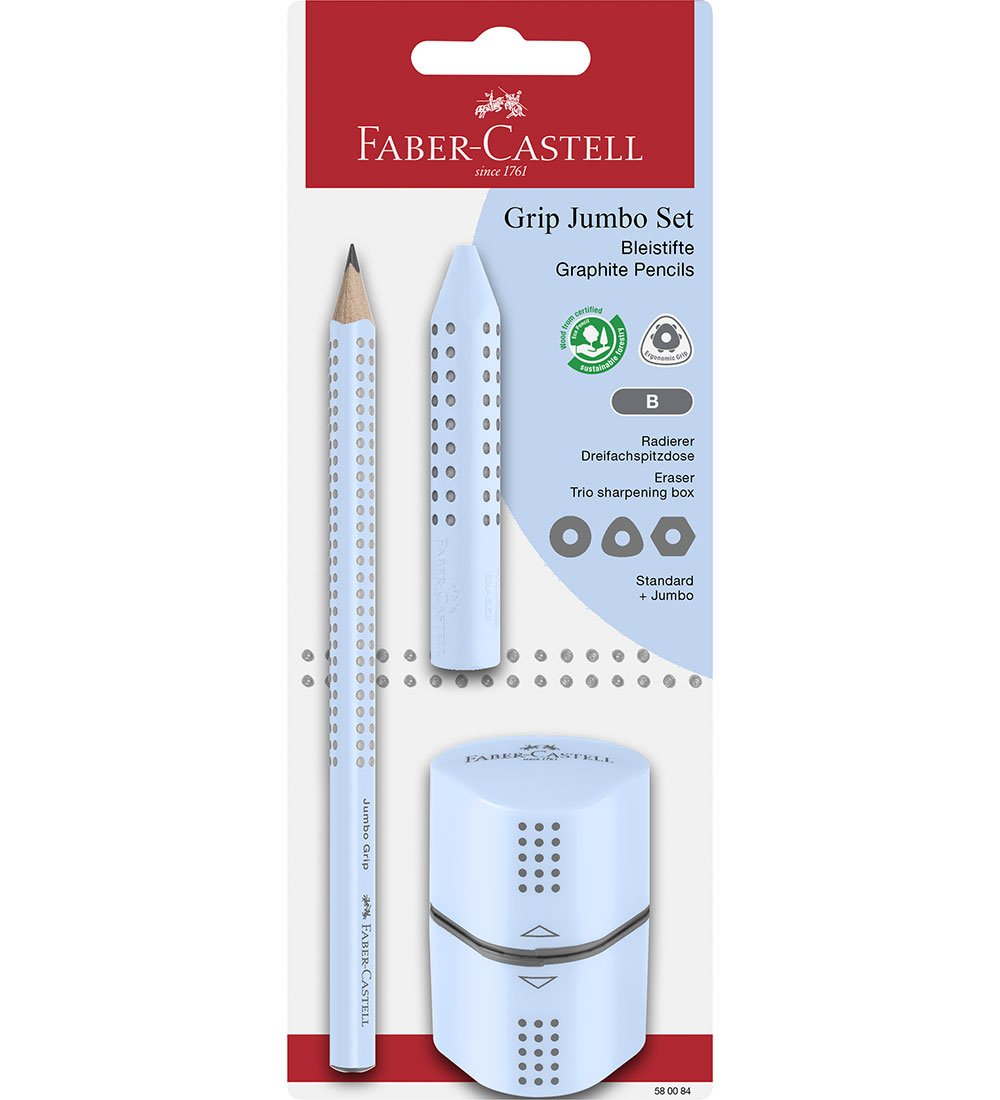 Faber-Castell Bleistiftset - Grip Jumbo - 3 Teile - Sky Blue - Faber-Castell - One Size - Bleistifte Faber-Castell Bleistiftset - Grip Jumbo - 3 Teile - Sky Blue - Faber-Castell - One Size - Bleistifte von Faber-Castell