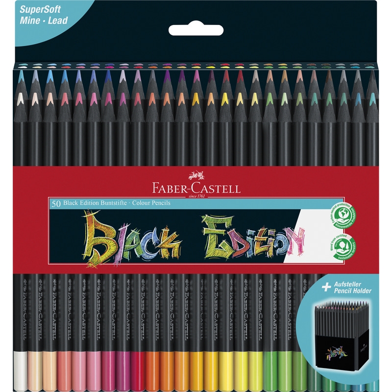 Faber-Castell Buntstifte Black Edition im Kartonetui 50 Stk. von Faber-Castell