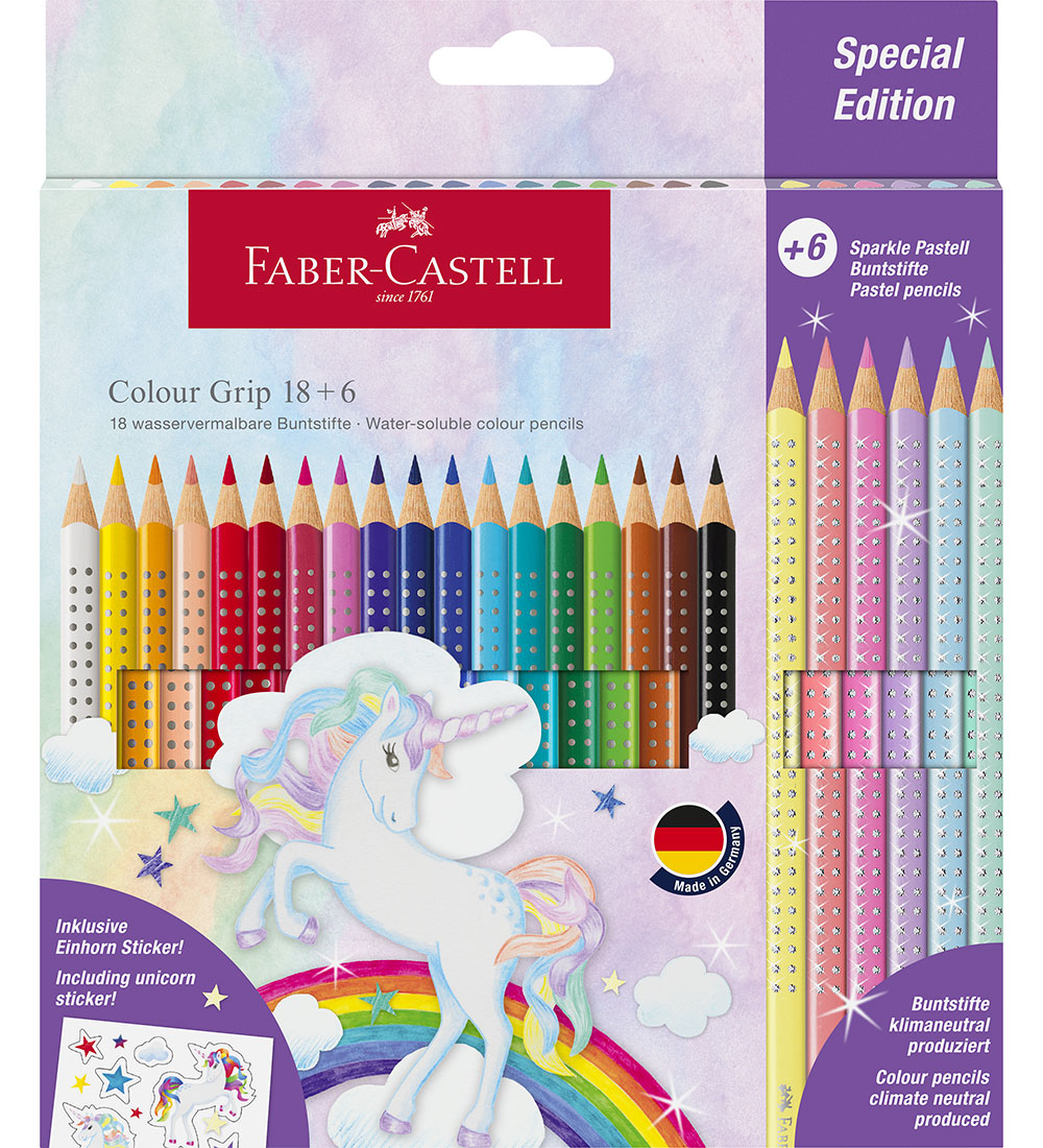 Faber-Castell Buntstifte - Dreieckig - Grip Unicorn - 18+6 Stk - Faber-Castell - One Size - Buntstiftsets Faber-Castell Buntstifte - Dreieckig - Grip Unicorn - 18+6 Stk - Faber-Castell - One Size - Buntstiftsets von Faber-Castell