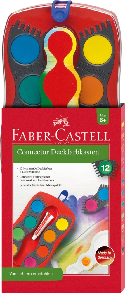 Faber-Castell Farbkasten Connector rot 24 Farben von Faber-Castell