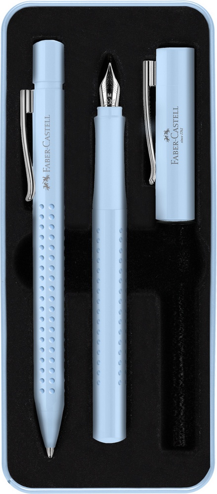 Faber-Castell Füllfederhalter und Kugelschreiber Grip 2010 sky blue im Geschenketui von Faber-Castell