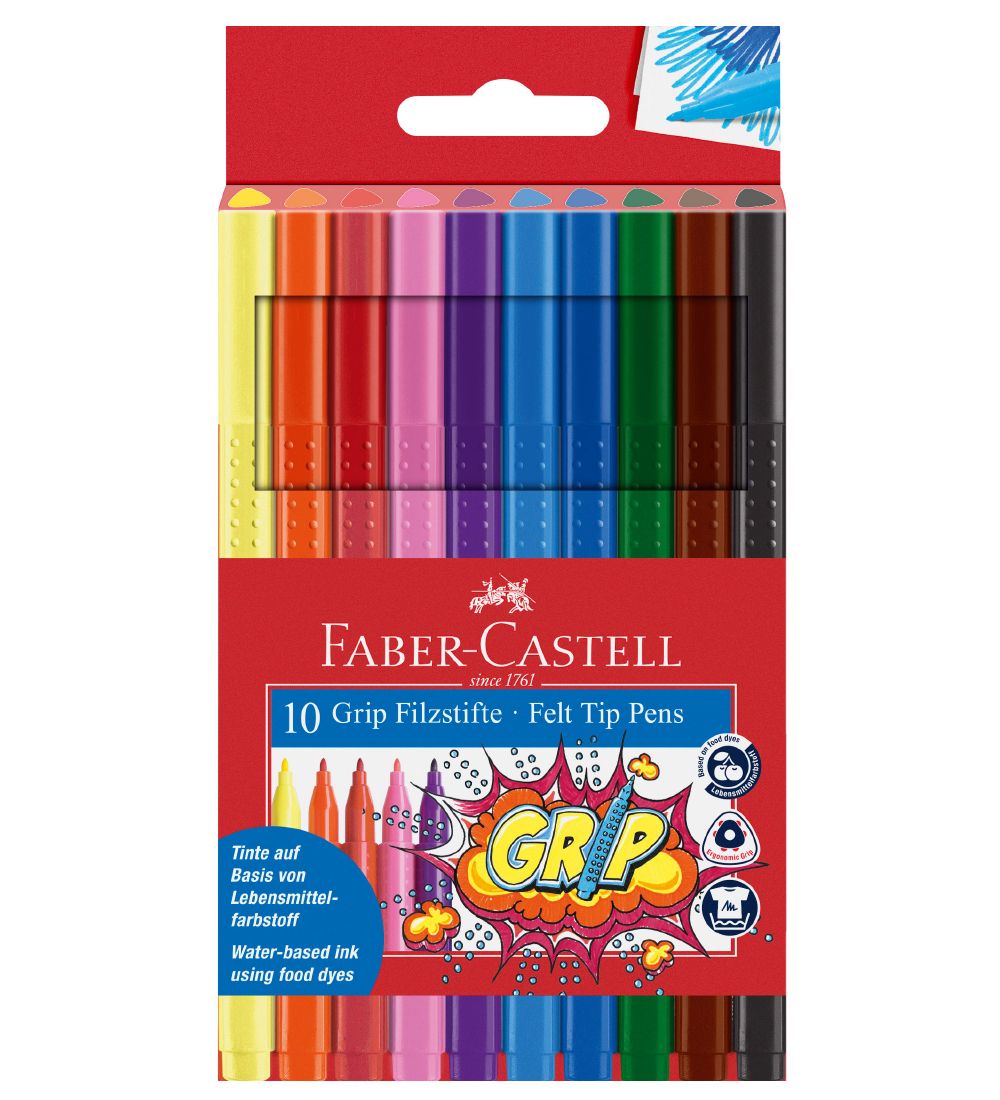 Faber-Castell Tuschen - Grip - 10 st. - Bunt - Faber-Castell - One Size - Filzstifte Faber-Castell Tuschen - Grip - 10 st. - Bunt - Faber-Castell - One Size - Filzstifte von Faber-Castell