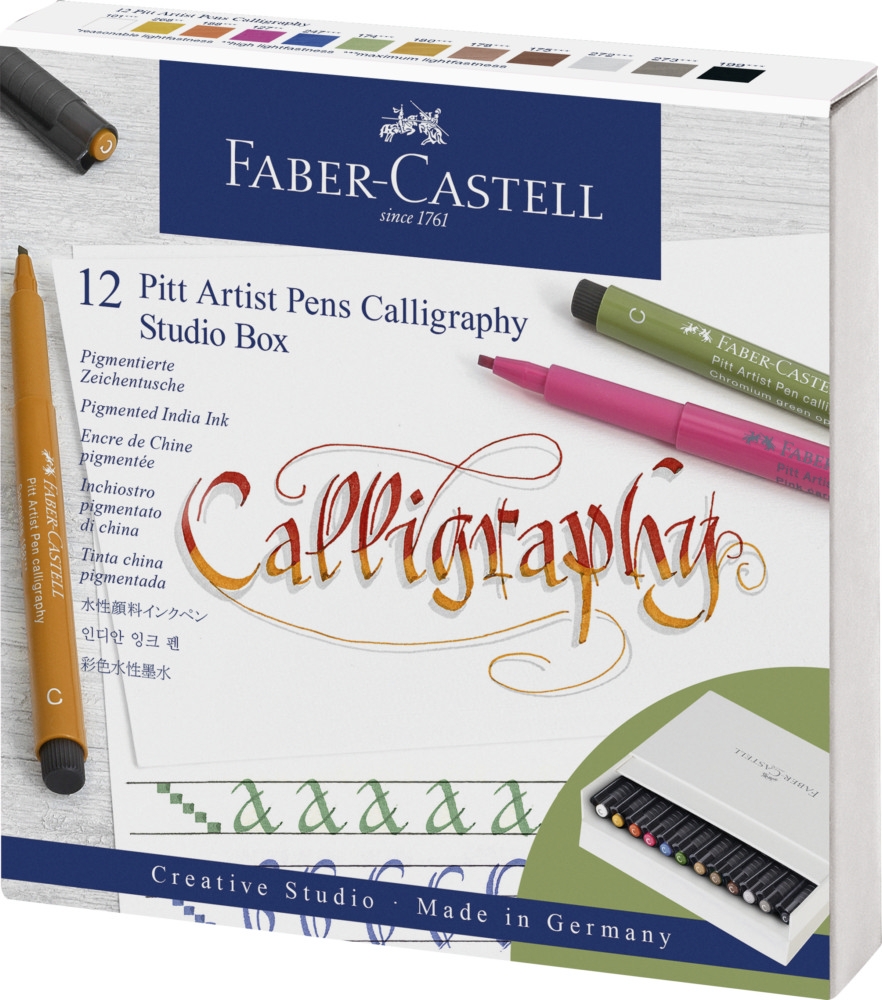 Faber-Castell Tuschestift PITT artist pen Calligraphy 12er Atelierbox Faber-Castell Tuschestift PITT artist pen Calligraphy 12er Atelierbox von Faber-Castell