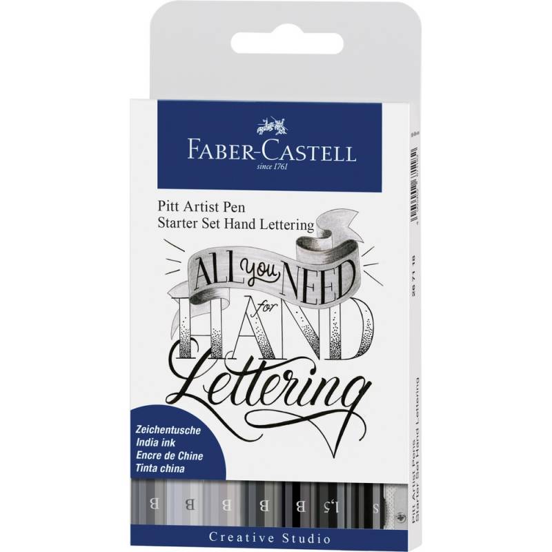 Faber-Castell Tuschestift PITT artist pen Handlettering Starterset 9 teilig von Faber-Castell