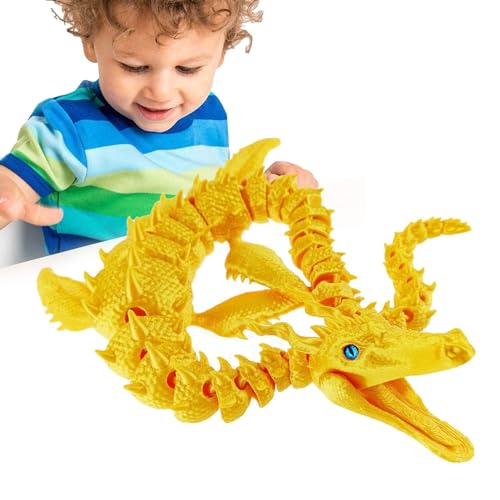 Fabixoin 3D-Drachen-Zappelspielzeug, 3D-gedruckte Drachen - Kristalldrache mit flexiblen Gelenken | Voll beweglicher Drache, Chefschreibtischspielzeug, Zappeldrache für Kinder und Erwachsene von Fabixoin