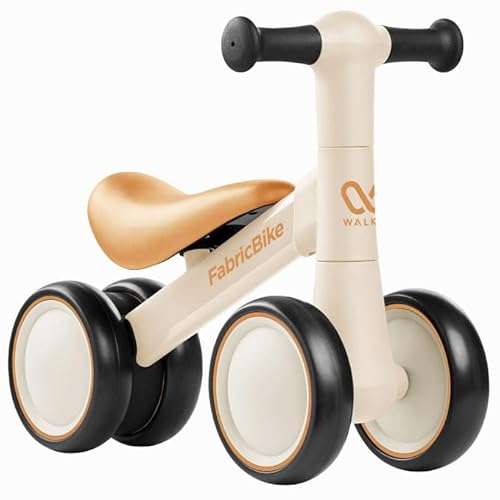 FabricBike Walker - Kinder Laufrad ab 1 Jahr, Lauflernrad für 10-24 Monate Baby, Balance Lauflernrad Spielzeug mit 4 Räder, Balance Bike ohne Pedal. (Light Sand) von FabricBike