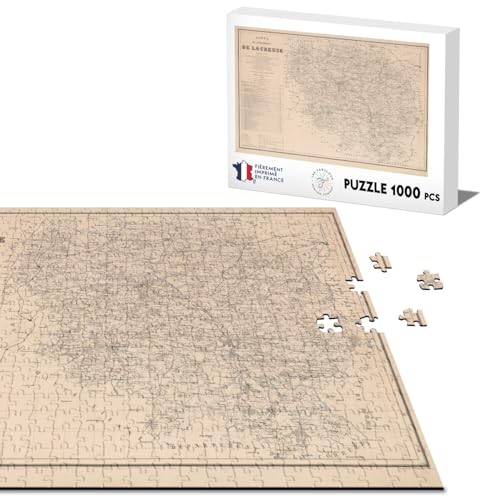 Klassische Puzzle 1000 Teile 23 hohle Abteilung alte Karte Frankreich Region von Fabulous