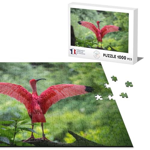 Klassische Puzzle 1000 Teile Ibis Pink macht Morgen-Yoga im Wald Wildlife von Fabulous