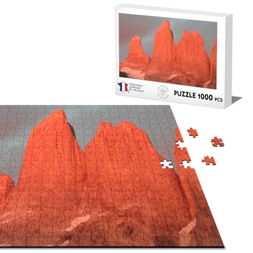 Klassische Puzzle 1000 Teile Roter Berg Schnee Spechte Landschaft Wilde Natur von Fabulous