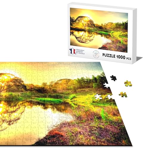 Klassische Puzzle 1000 Teile Sonnenuntergang Natur unter Bäumen von Fabulous