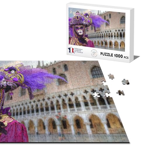 Klassische Puzzle 1000 Teile Venedig Karneval Maske und Kostüm Lila von Fabulous