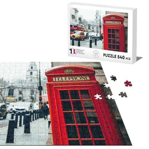 Klassische Puzzle 540-teiliges öffentliches Telefon England Red Cabin City London von Fabulous