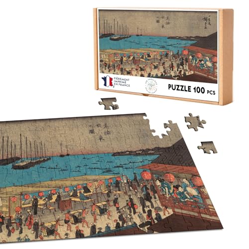 Klassisches Puzzle, 100 Teile, japanisches Prägung, 15 Le Port Art, zart, Original Vintage von Fabulous
