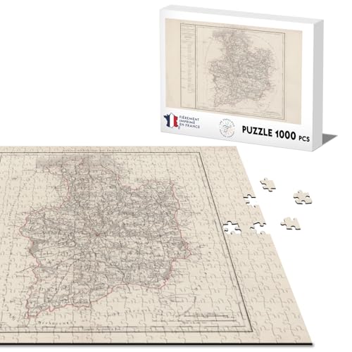 Klassisches Puzzle, 1000 Teile, 35 Ille et Vilaine Rennes Departement Karte Alte Frankreich Region von Fabulous